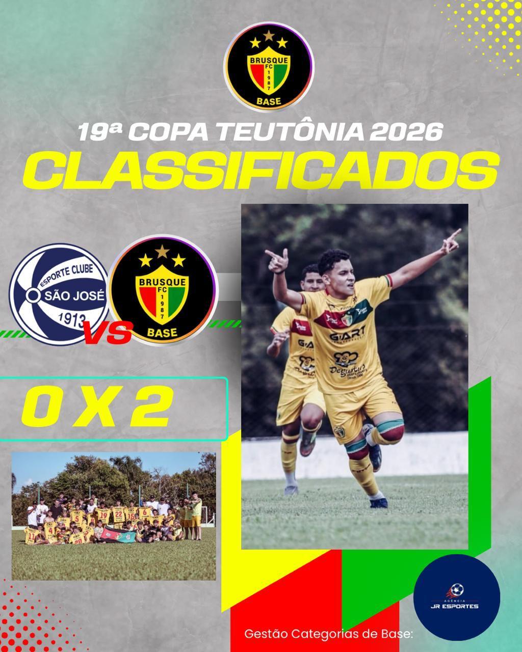 Arte do Brusque FC Base classificado para a final da Copa Teutônia 2026